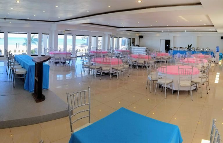 Function hall set for an event