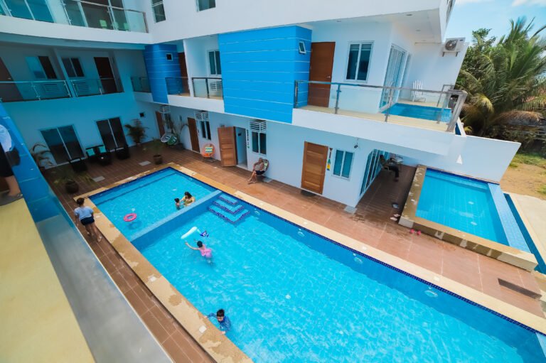 Pool view from the hotel