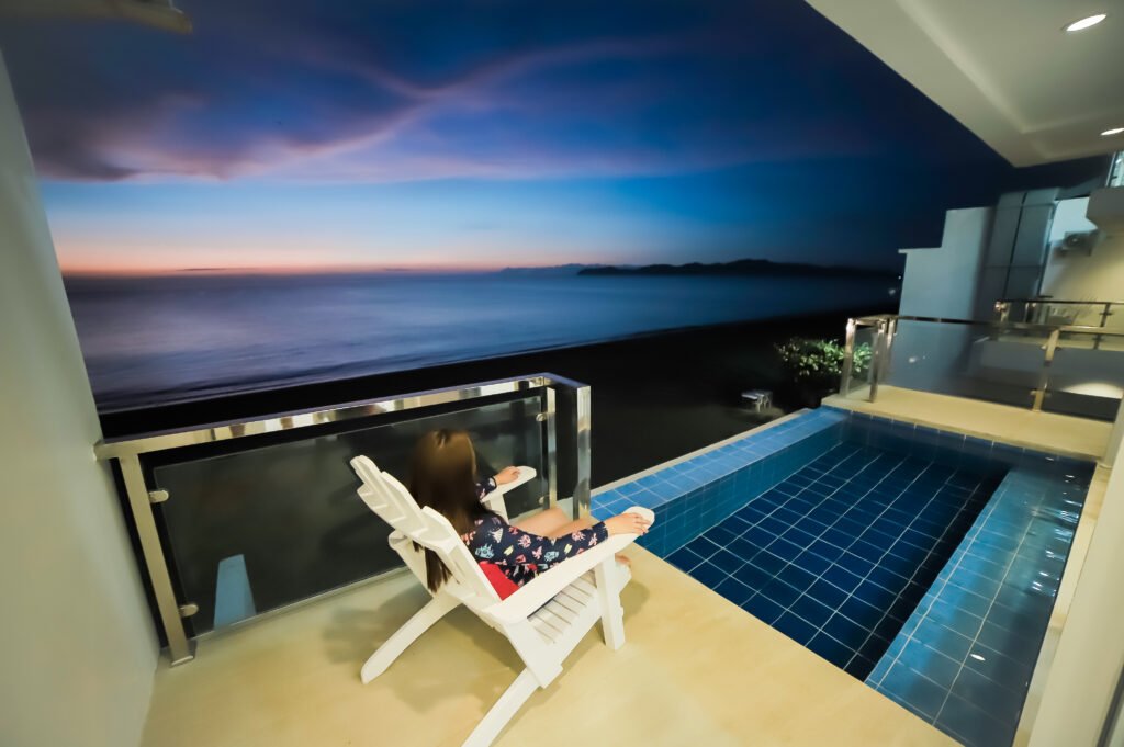 Infinity pool at sunset