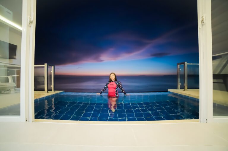 Evening by the pool