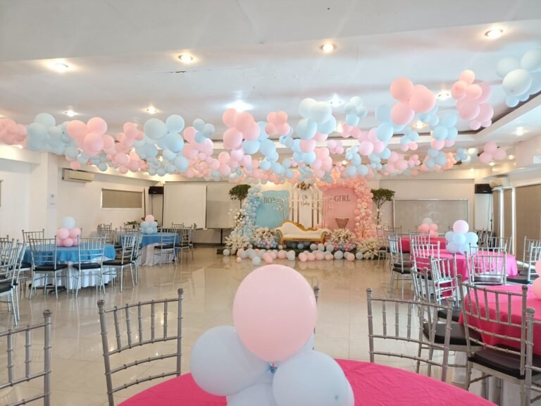 Party decorations in the function hall
